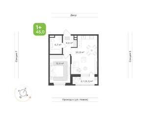 1-к квартира, вторичка, 45м2, 2/17 этаж