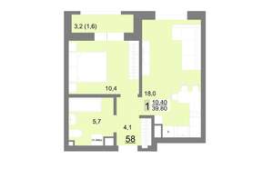 1-к квартира, вторичка, 40м2, 8/26 этаж