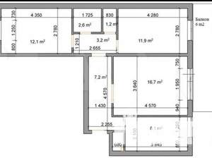 3-к квартира, вторичка, 63м2, 4/10 этаж