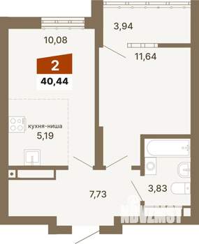 1-к квартира, вторичка, 40м2, 23/23 этаж