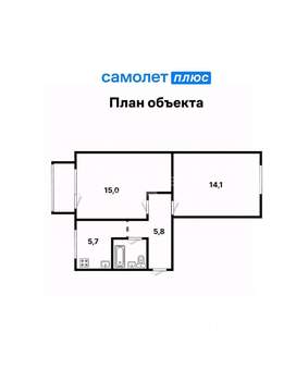 2-к квартира, вторичка, 44м2, 4/5 этаж
