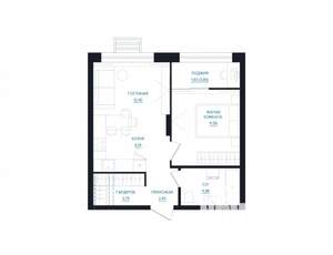 2-к квартира, строящийся дом, 43м2, 14/25 этаж