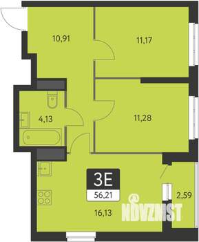 2-к квартира, вторичка, 55м2, 25/31 этаж