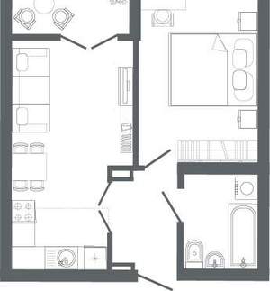1-к квартира, вторичка, 43м2, 9/25 этаж