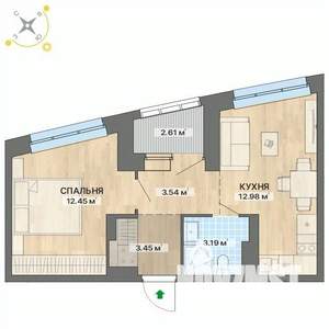 1-к квартира, строящийся дом, 38м2, 8/26 этаж
