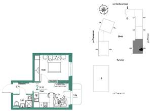 2-к квартира, строящийся дом, 31м2, 2/24 этаж