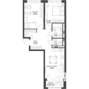 2-к квартира, вторичка, 67м2, 11/16 этаж