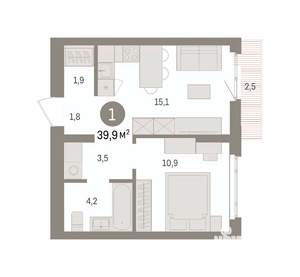 1-к квартира, вторичка, 40м2, 3/7 этаж