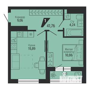 1-к квартира, вторичка, 42м2, 24/31 этаж