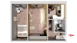 2-к квартира, вторичка, 43м2, 1/5 этаж