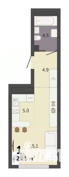 Студия квартира, строящийся дом, 30м2, 30/32 этаж