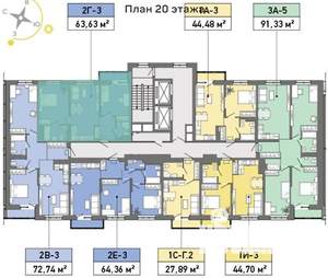 Студия квартира, вторичка, 28м2, 16/20 этаж