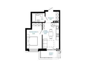 1-к квартира, строящийся дом, 40м2, 7/7 этаж