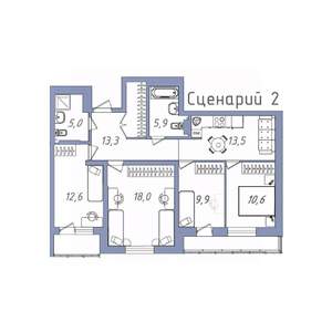 3-к квартира, вторичка, 98м2, 16/20 этаж