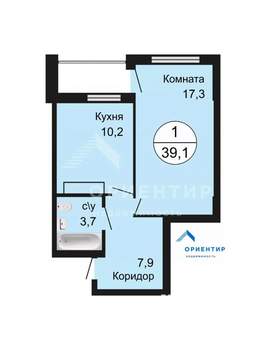 1-к квартира, вторичка, 39м2, 13/16 этаж