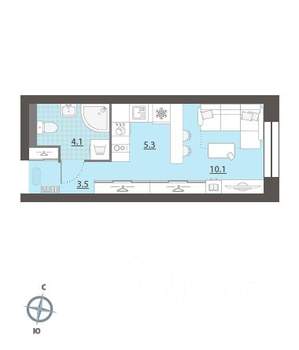 Студия квартира, вторичка, 23м2, 8/32 этаж