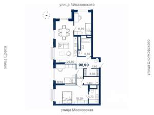 3-к квартира, вторичка, 97м2, 19/29 этаж