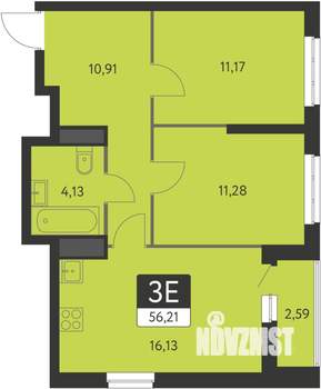 2-к квартира, вторичка, 55м2, 3/31 этаж