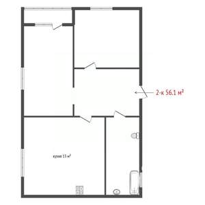2-к квартира, вторичка, 56м2, 2/25 этаж