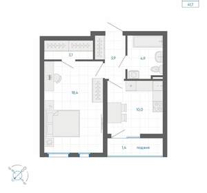 1-к квартира, вторичка, 42м2, 5/32 этаж