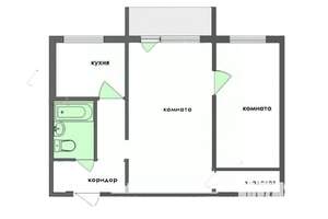 2-к квартира, вторичка, 40м2, 4/4 этаж