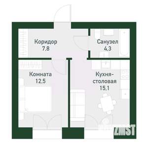 1-к квартира, вторичка, 42м2, 3/4 этаж