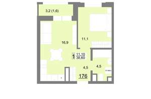 1-к квартира, вторичка, 39м2, 20/26 этаж