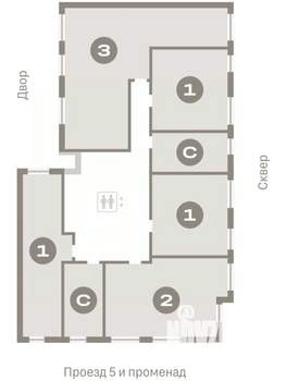 1-к квартира, вторичка, 45м2, 2/9 этаж