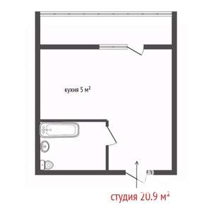 Студия квартира, вторичка, 21м2, 2/2 этаж