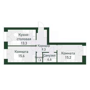 2-к квартира, вторичка, 62м2, 3/4 этаж