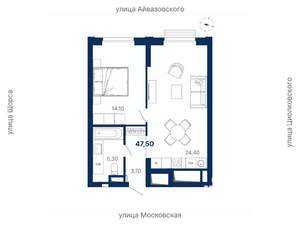 1-к квартира, вторичка, 48м2, 19/29 этаж