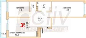 2-к квартира, вторичка, 58м2, 4/16 этаж