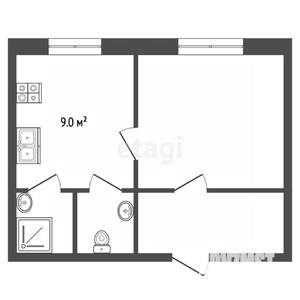 1-к квартира, вторичка, 26м2, 3/5 этаж