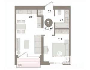 1-к квартира, вторичка, 42м2, 3/26 этаж