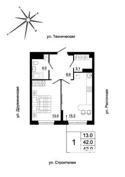 1-к квартира, вторичка, 41м2, 14/19 этаж