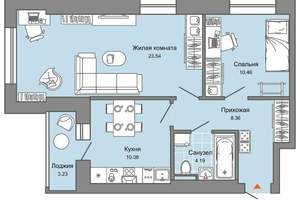 2-к квартира, вторичка, 58м2, 3/8 этаж