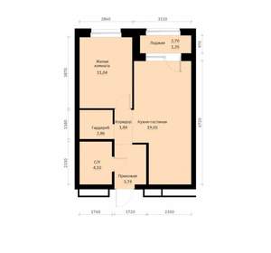 1-к квартира, вторичка, 44м2, 2/30 этаж