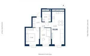 2-к квартира, вторичка, 56м2, 11/26 этаж