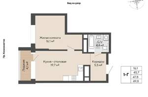 1-к квартира, вторичка, 48м2, 21/18 этаж