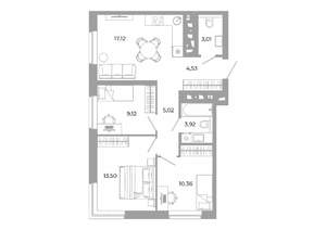3-к квартира, вторичка, 67м2, 17/24 этаж