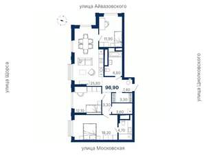 3-к квартира, вторичка, 97м2, 23/29 этаж