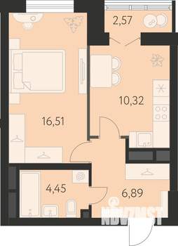 1-к квартира, вторичка, 39м2, 19/31 этаж