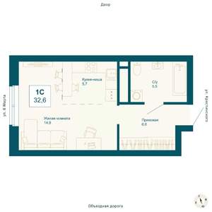 Студия квартира, вторичка, 33м2, 18/21 этаж