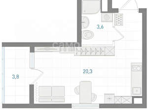 Студия квартира, вторичка, 25м2, 9/31 этаж