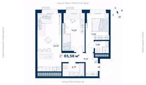 2-к квартира, вторичка, 66м2, 13/31 этаж