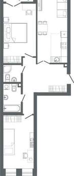 2-к квартира, вторичка, 81м2, 7/25 этаж