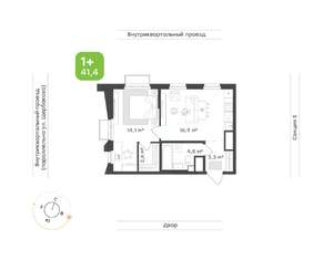 1-к квартира, вторичка, 41м2, 12/24 этаж