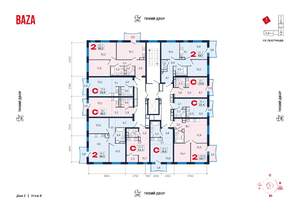 2-к квартира, строящийся дом, 66м2, 6/6 этаж