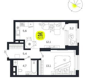 2-к квартира, вторичка, 43м2, 6/27 этаж