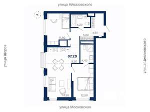 2-к квартира, вторичка, 67м2, 18/29 этаж